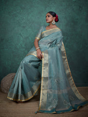 Woven Border Linen Saree