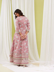Floral Printed Cotton Anarkali kurta