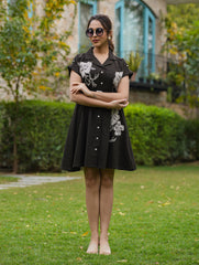 Printed Cotton Blend Dress