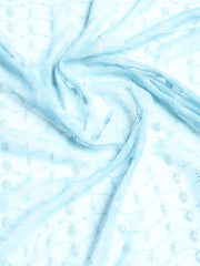 Chikan Work Georgette Unstitched Suit With Dupatta