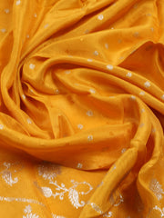 Embroidered Art Silk Unstitched Suit With Dupatta