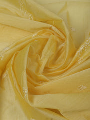 Embroidered Chanderi Unstitched Suit With Pant & Dupatta