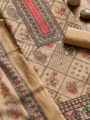 Printed Tissue Unstitched Suit With Pant & Dupatta