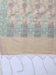 Banarasi Chanderi Unstitched Suit With Pant & Dupatta