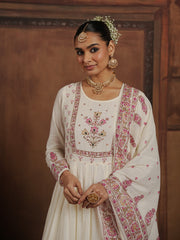 Woven Design Cotton Blend Kurta With Pant & Dupatta