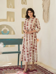Printed Cotton Blend Dress