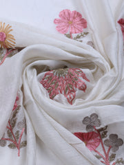 Neck Embroidered Cotton Blend Unstitched Suit With Dupatta