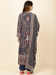 Digital Printed Crepe Kurta With Palazzo & Dupatta