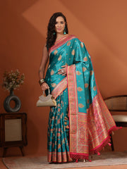 Woven Design Satin Saree
