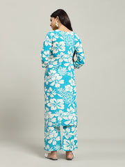 Printed Cotton Blend Kurta With Pants