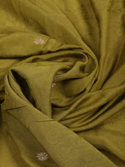 Neck Embroidered Chanderi Unstitched Suit Piece With Dupatta