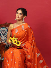 Woven Design Art Silk Orange Saree