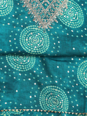 Neck Embroidered Cotton Blend Unstitched Suit With Dupatta