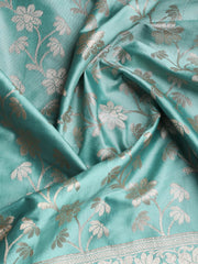 Woven Banarasi Chanderi Unstitched Suit With Dupatta