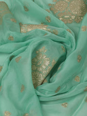 Neck Patti Chanderi Unstitched Suit Piece With Dupatta