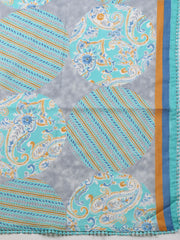 Embroidered Cotton Blend Unstitched Suit With Pant & Dupatta