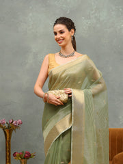 Embroidered Tissue Saree