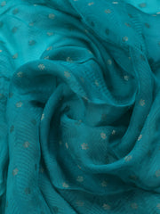 Neck Embroidered Chanderi Unstitched Suit With Dupatta