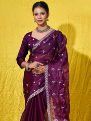 Embroidered Chiffon Saree