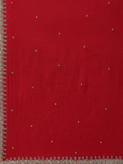 Cutdana Embroidery Chinon Saree