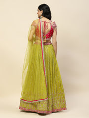 Zari Jaal Embroidered Georgette Choli With Lehenga & Dupatta