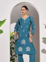 Digital Printed Muslin Kurta With Pants