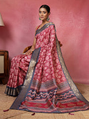 Printed Art-Tusser Saree