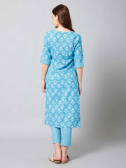 Printed Cotton Kurta Set