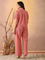 Plain Cotton Blend Shirt With Pant