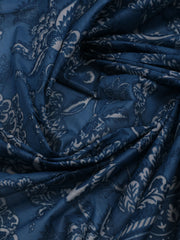 Patch Neck Cotton Blend Unstitched Suit With Dupatta