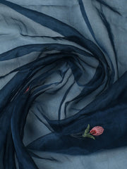 Embroidered Chanderi Unstitched Suit With Pant & Dupatta