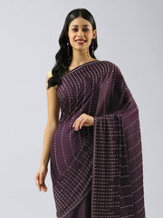 Stone Embroidered Satin Saree