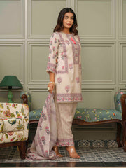 Printed Cotton Blend Kurta With Pants & Dupatta