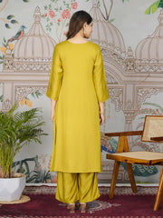 Printed Cotton Blend Kurta With Pants