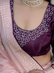 Sequence Embroidery Art Silk Saree