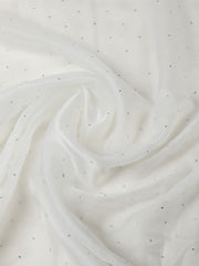 Embellished Organza Unstitched Suit With Pant & Dupatta