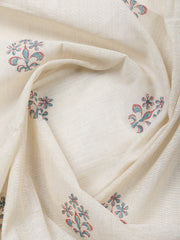 Printed Cotton Blend Unstitched Suit With Pant & Dupatta