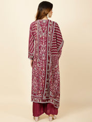Digital Floral Printed Crepe Kurta With Palazzo & Dupatta
