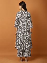 Printed Cotton Blend Kurta With Palazzo