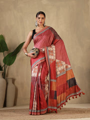 Printed Tussar Saree