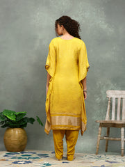 Neck Embroidered Art Silk Kurta With pants