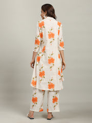 Printed Cotton Blend Kurta With Pants