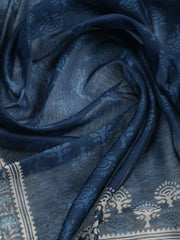 Embroidered Chanderi Unstitched Suit With Pant & Dupatta