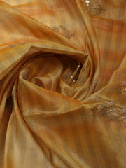 Embroidered Tissue Unstitched Kurta With Pant & Dupatta