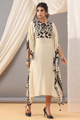 Neck Embroidered Muslin Kaftan Kurta