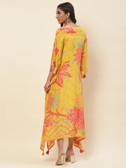 Floral Printed Crepe Kurta
