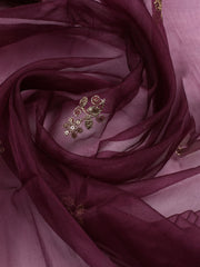 Neck Embroidered Chanderi Unstitched Suit With Dupatta