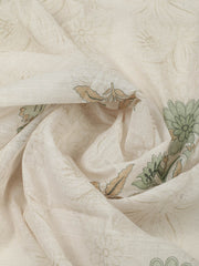 Embroidered Cotton Blend Unstitched Suit With Pant & Dupatta