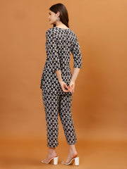 Digital Printed Cotton Blend Kurta With Pants