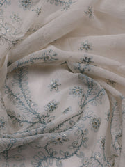 Neck Embroidered Cotton Blend Unstitched Suit With Dupatta